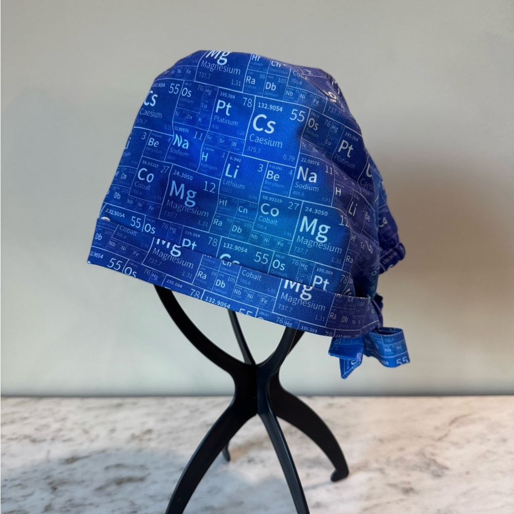 Blue periodic table/science/chemistry scrub cap